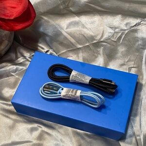 🌹WIRELESS GEAR Braided USB 3ft Micro Charging Cables - Black & Light Blue - New
